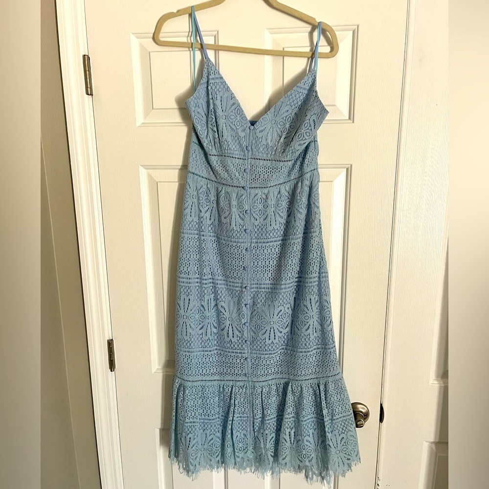 Brand new blue lace dress from Vici. Size M
